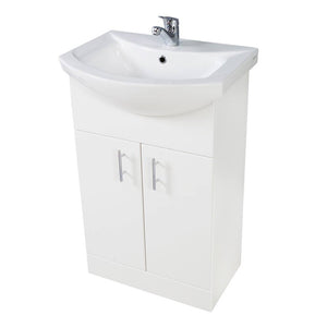 White Lanza 550 Floor Cabinet with Basin