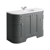 Harrogate Brunswick Arctic White 1200mm Curved Vanity Unit with Basin