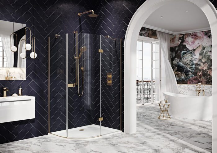 Olympia Pivot Offset Quadrant 12×9 BRUSHED BRASS