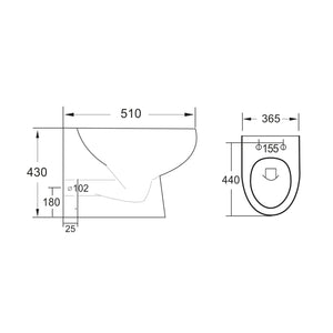 Belini Rimless Back to Wall Pan & Soft Close Seat