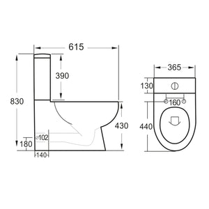 Belini Rimless Closed Back Pan + Cistern & Soft Close Seat