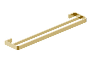 Roma Double Towel Rail Brushed Brass