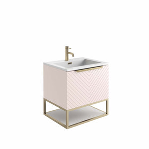 Ambro Brushed Brass White Shelf 80×48