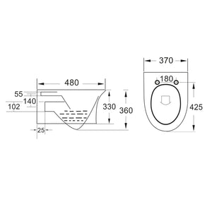 Deia Rimless Wall Hung Pan + Soft Close Seat