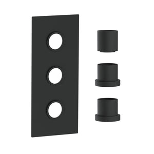 Stealth Plate with Sleeves (3 Outlets) Matte Black