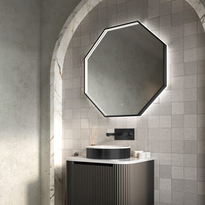 PORTO Octagonal Mirror Matte Black