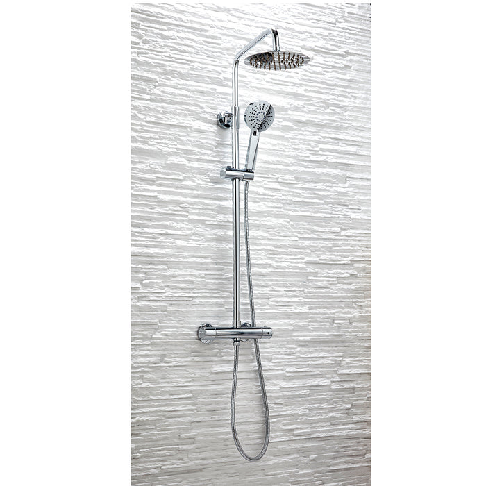 Serena Chrome Round Rigid Riser Shower