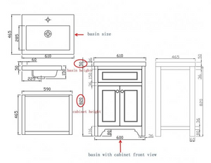 Harrogate Ripley 600 Vanity Unit with Basin