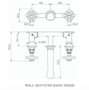 Wall Mounted Basin Mixer Brass
