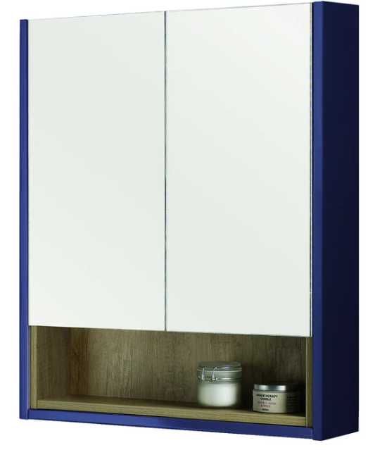 Lucca 600mm Matt Sapphire Blue Mirror Cabinet