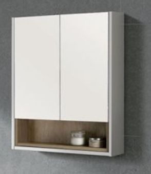 Lucca 800mm Gloss White Mirror Cabinet