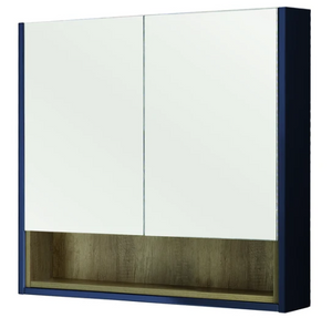 Lucca 800mm Matt Sapphire Blue Mirror Cabinet