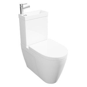 Combi Mini Close Coupled Toilet with Cistern and Basin - Soft Close Seat