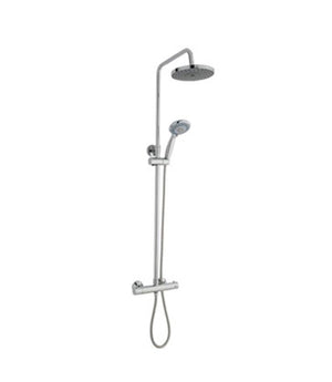 Thermostatic Exposed Bar Shower With Overhead Drencher and Sliding Handset