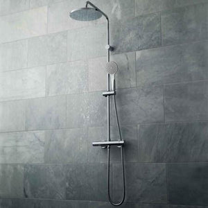 Thermostatic Exposed Bar Shower With Overhead Drencher and Sliding Handset